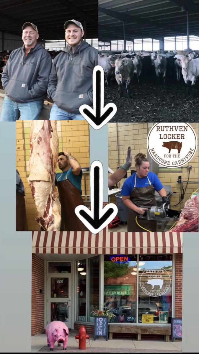 AtRuthven's tweet photo. When we say local - we mean local. Beef straight from South Palo Alto Feeders/Grossnickle Farms. Brought to our Locker in Ruthven where it’s slaughtered and processed. And then to our retail Meat Counter. https://t.co/I4TkrEIxMM