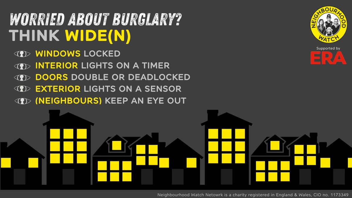 MPSKenton's tweet photo. @N_Watch celebrate their 40th anniversary this year.  This month, they have launched their BURGLARY - THINK WIDE(N) campaign.  For tips to make your home less attractive to burglars, have a look at https://t.co/lNKWHYoMg3 
#SNT #Kenton #NeighbourhoodWatch #BeSafe https://t.co/2gwIMfPWqX