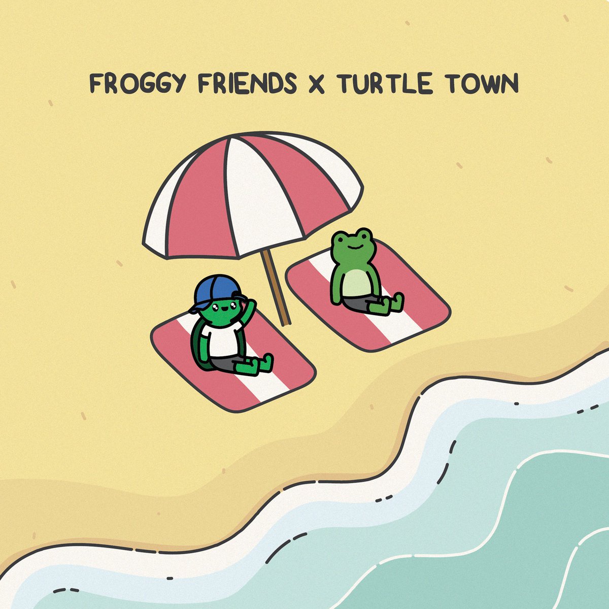 We’re back with another 🐸<a href="/FroggyFriendNFT/">meena</a> collab!

These super cute Froggies are giving x10 Mintlist spots to #TurtleTown!

All you have to do is:
- Follow <a href="/FroggyFriendNFT/">meena</a> &amp; <a href="/TurtleTownNFT/">Turtle Town | discord.gg/TurtleTown</a>
- Like &amp; RT
- Tag 2 Frens

⏰Drawing winners in 12 hours!