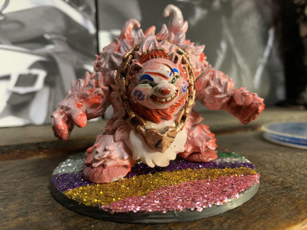 NavajoBirdsong's tweet photo. First #MassiveDarkness2 #RoamingMonster finished.. the very silly #HugBear https://t.co/viOobAUrp0