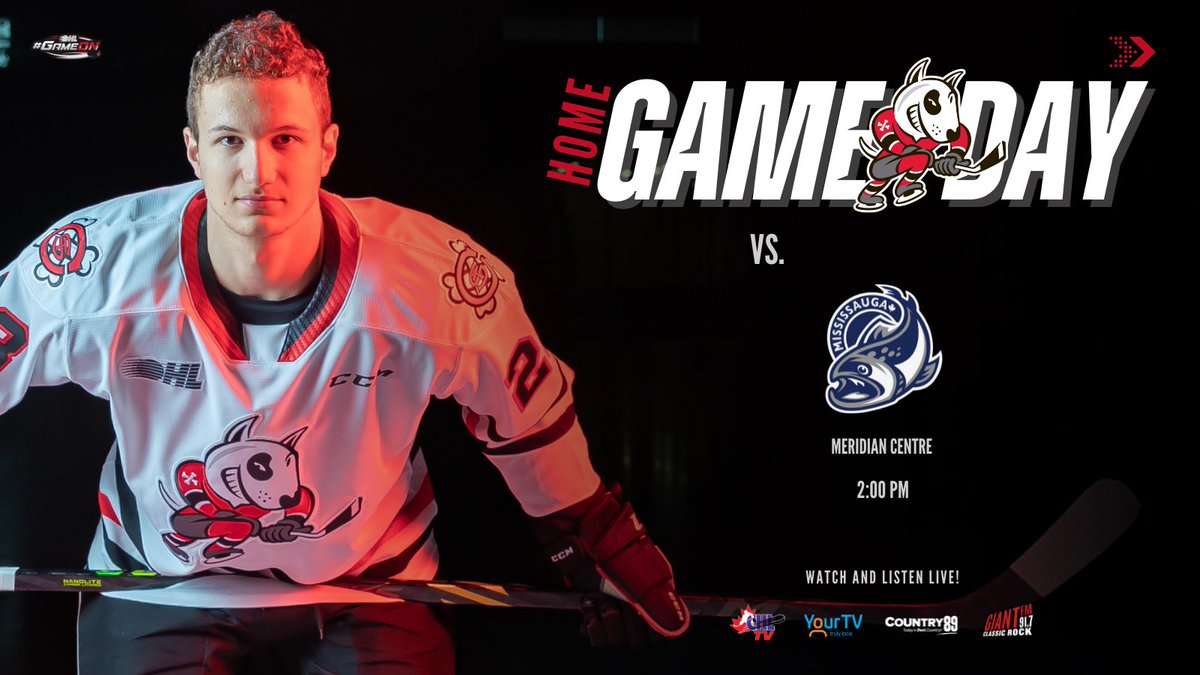 OHLIceDogs's tweet photo. It’s GAMEDAY!🚨
🆚 @OHLSteelheads 
⏰ 2:00PM
📍 @MeridianCentre_ 
🎟 https://t.co/zltcKHYXo0

📺@yourtvniagara 
🎧 @country89_1 @917GIANTFM https://t.co/am07vtFkhB