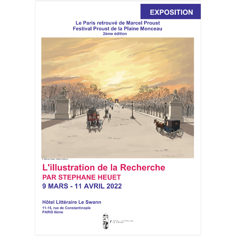 ProustArt's tweet photo. Du 9 mars au 11 avril, l'Hôtel Littéraire Le Swann expose une collection d'estampes de Stéphane Heuet, illustrations remarquables qui apparaissent au détour de certaines planches de son adaptation de la Recherche en bande dessinée.
#proust