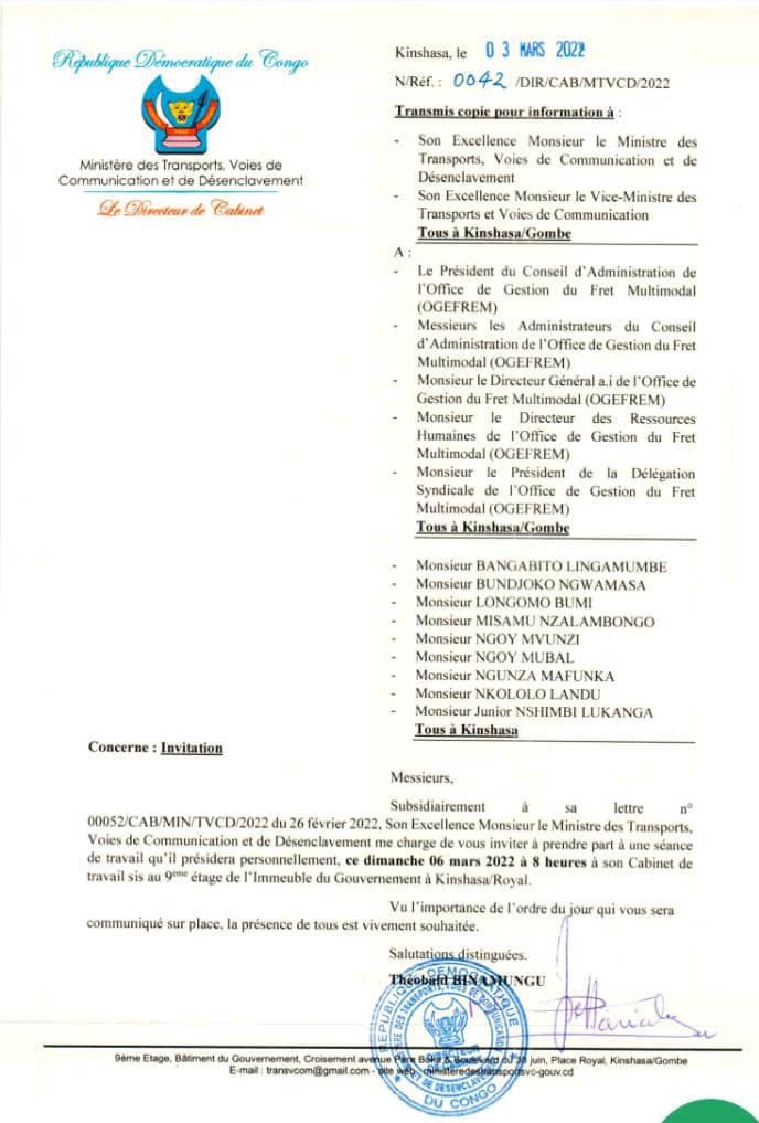 Ndumbi_jo_offic's tweet image. #MIN_TRANS : Du jamais vu! Le Ministre @OkendeC tient une réunion un dimanche, et y convie autour d’une même table, PCA, DG, Administrateurs,le DRH, et les « agents licenciés il y a 5 ans » pour détournement  des deniers publics ...