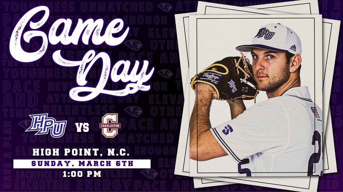 Going for the 🧹🧹🧹

🆚 <a href="/CofCBaseball/">Charleston Baseball</a> 
📍 Williard Stadium (High Point, N.C.)
🕐 1:00 PM
📊 bit.ly/3Hf1BL7
💻 es.pn/3hFE6Ao

#GoHPU