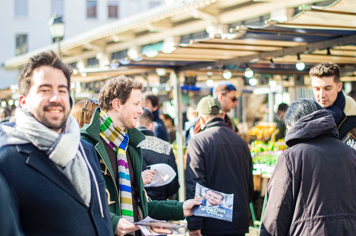 PASigelon's tweet photo. Ce matin, on a fait campagne aux côtés de @CBeaune &amp; @LaetitiaAvia pour porter le message d’@EmmanuelMacron : inventons ensemble la France de demain. Celle du progrès, de la justice sociale, et du travail ! 

Le 10 avril, tous aux urnes ! https://t.co/wstR3HH56P