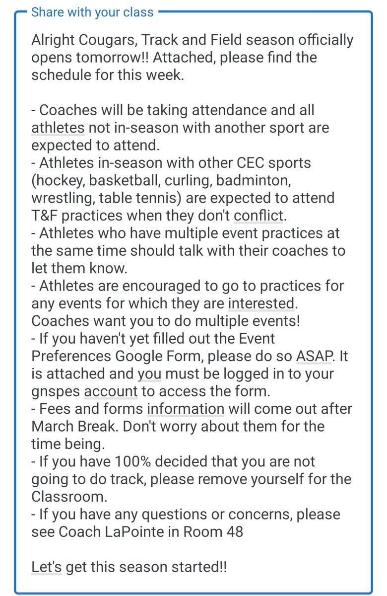 CECTrack's tweet photo. Cougar Nation is back at it! The SSNS season officially opens tomorrow, March 7th.
155 Athletes are chomping at the bit for the first full season since 2019. Let's go after it, Cougars! https://t.co/1XI65iB36l