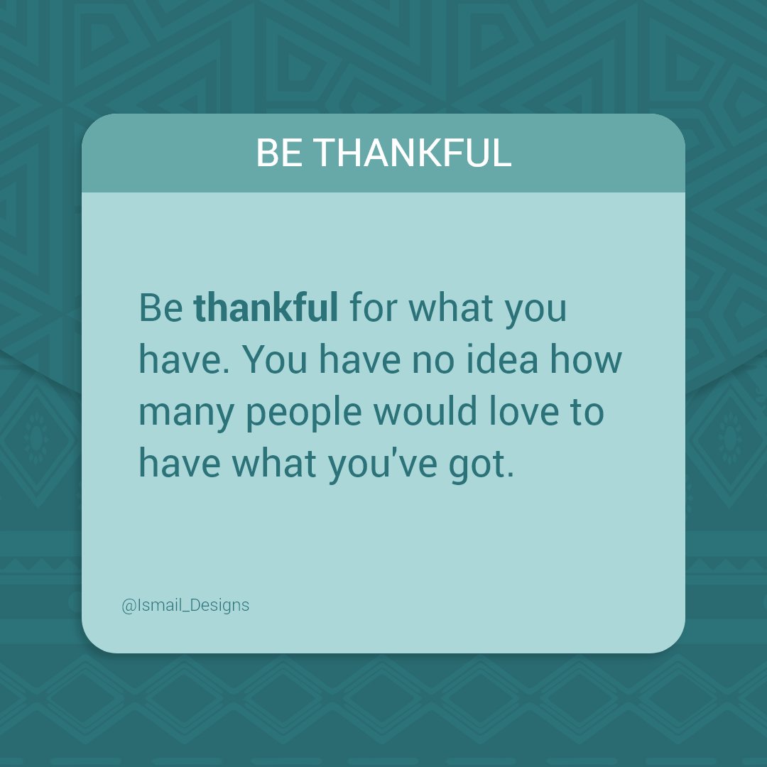 Be thankful for what you have. You have no idea how many people would love to have what you've got.

#Thankful #Peace #Happiness