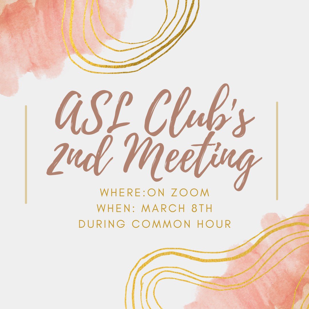 SJLIASLClub's tweet photo. Come join us for our 2nd meeting of the semester! We will be learning some new signs. This meeting will be over zoom. The zoom information will be sent out via email prior to the meeting. Hope to see you there! *no prior knowledge of sign language needed- everyone is welcome!!* https://t.co/R2vCk0fgFt
