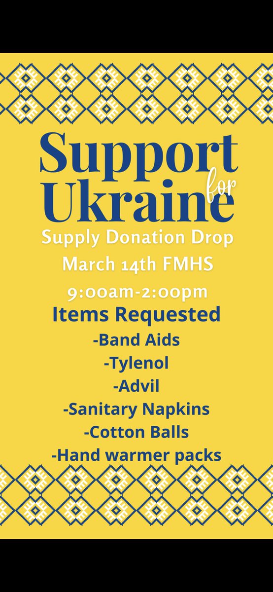 Attention FMHS community! #SupportUkraine