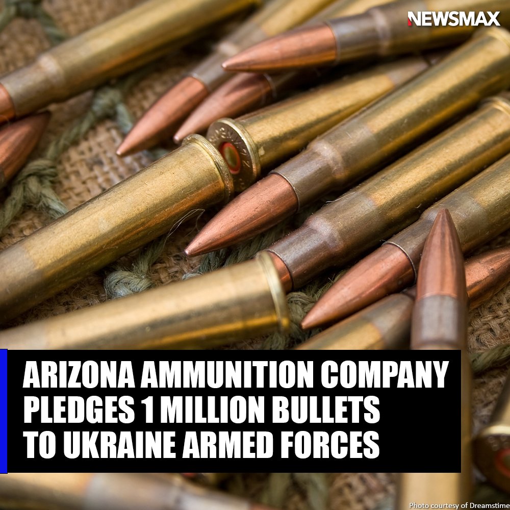 While Ukraine is pleading with Congress to send it planes, weapons, and munitions, one Arizona ammunition company is pledging to send a million bullets to Ukraine's army in a stand for freedom and democracy. bit.ly/3tBcHoG