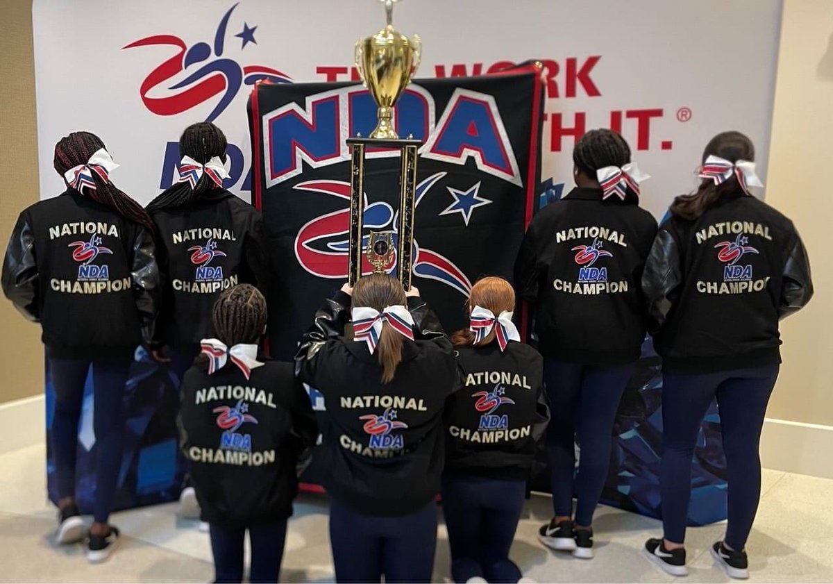 OMS_Chargers's tweet photo. Congratulations to our OMS Charger Hip Hip team for winning 1st place at the national level in Jr High/Middle School game day.  Super proud of these girls and their coach.  #bringinghomethehardware #chargeup https://t.co/ZZhz8469Gf