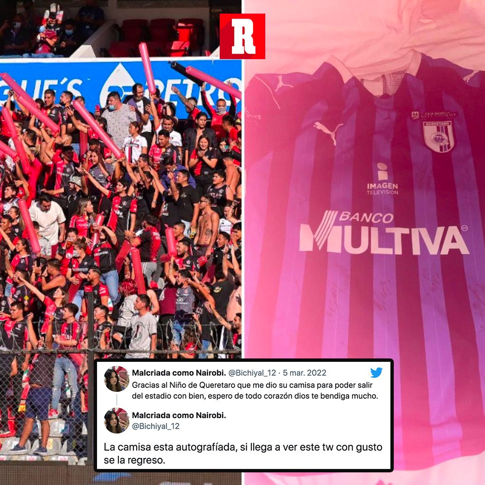 udsmoficial's tweet photo. Una aficionada del Atlas esta buscando a un pequeño seguidor de Gallos Blancos quien le prestó su camiseta durante los disturbios entre las barras para que la mujer pudiera salir con bien. 

Gracias pequeñito!
#MexicoSinMundial 
#VerguenzaNacional https://t.co/gDTjiT8DkI