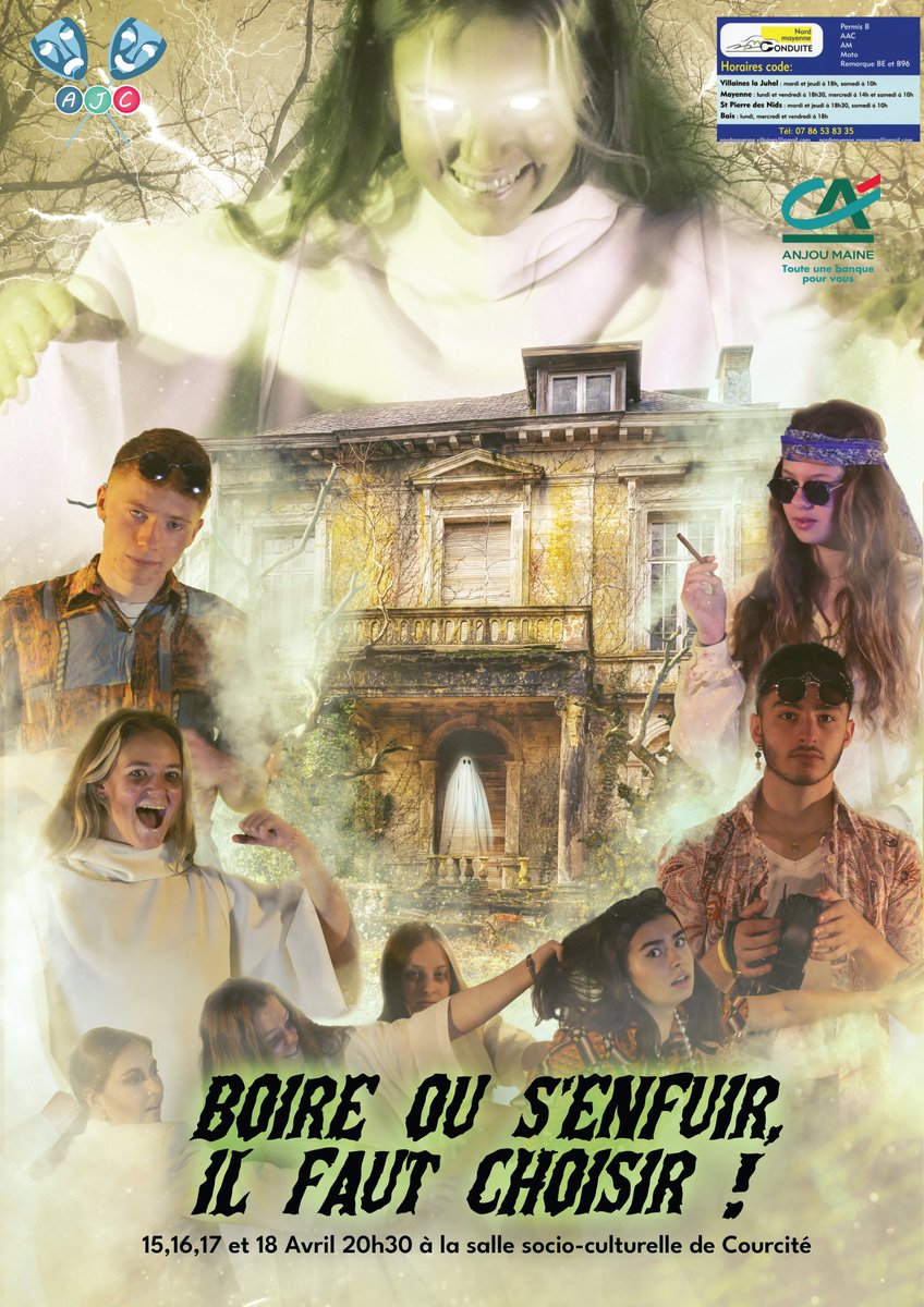 asso_AJC's tweet photo. Dans une vieille et mystérieuse auberge, un groupe de jeunes voient leur week-end bouleversé par d’étranges phénomènes. Parviendront-ils à percer son secret? https://t.co/yg0HhRqENB