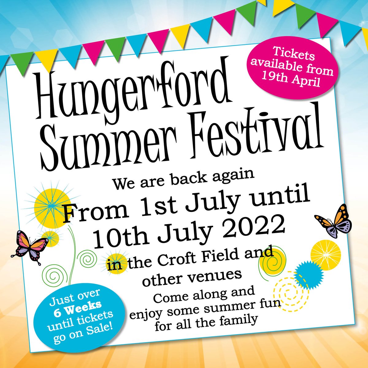 It's just over 6 weeks until tickets for the 2022 Hungerford Summer Festival go on sale!