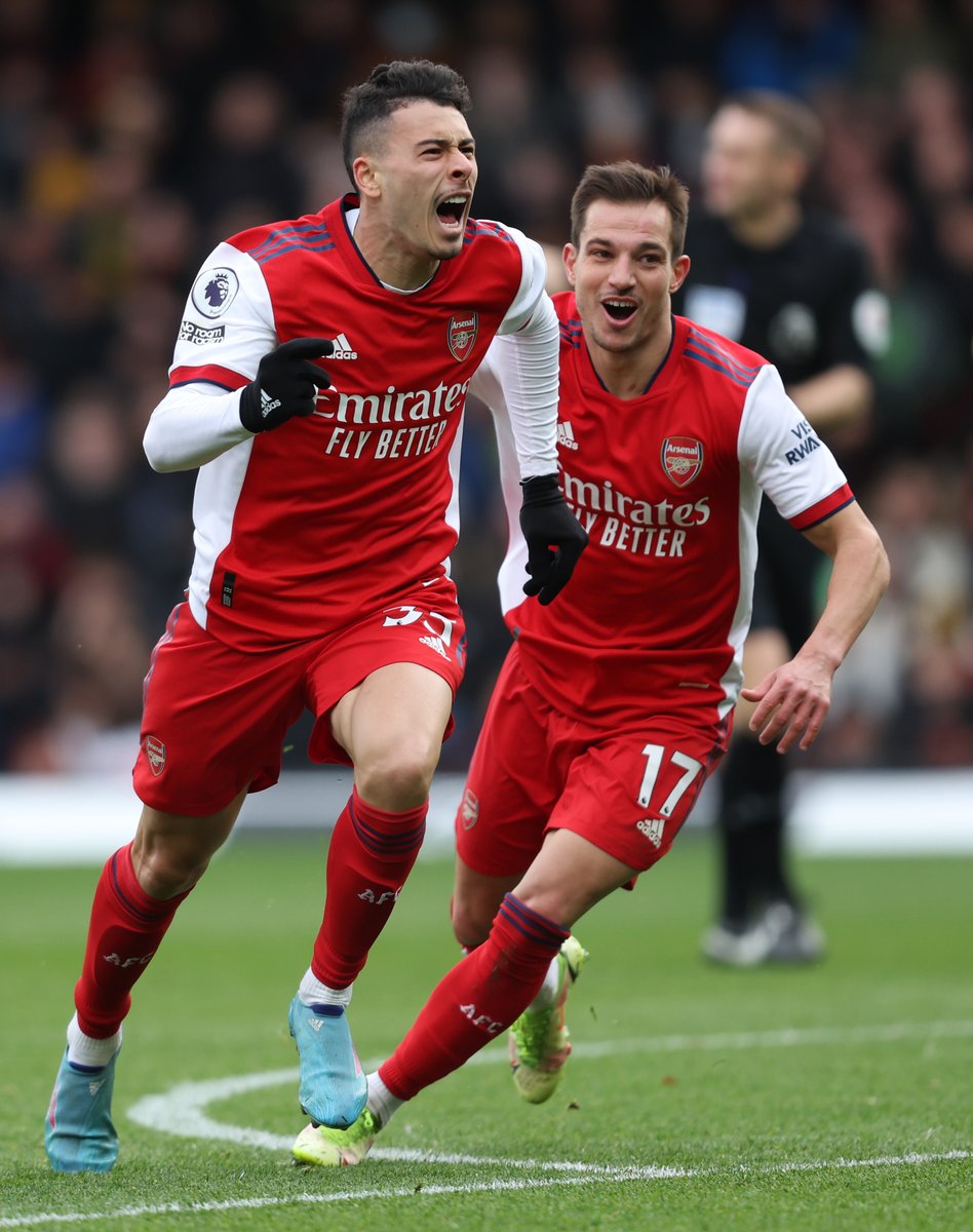 Arsenal's tweet photo. ⚽️ Goal - Gabi Martinelli
😉 Assist - Mikel Arteta 

#WATARS https://t.co/3JPVjtfxMb