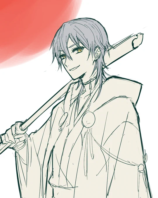 美人な鶴丸が描きたいのに描けない・・・ 