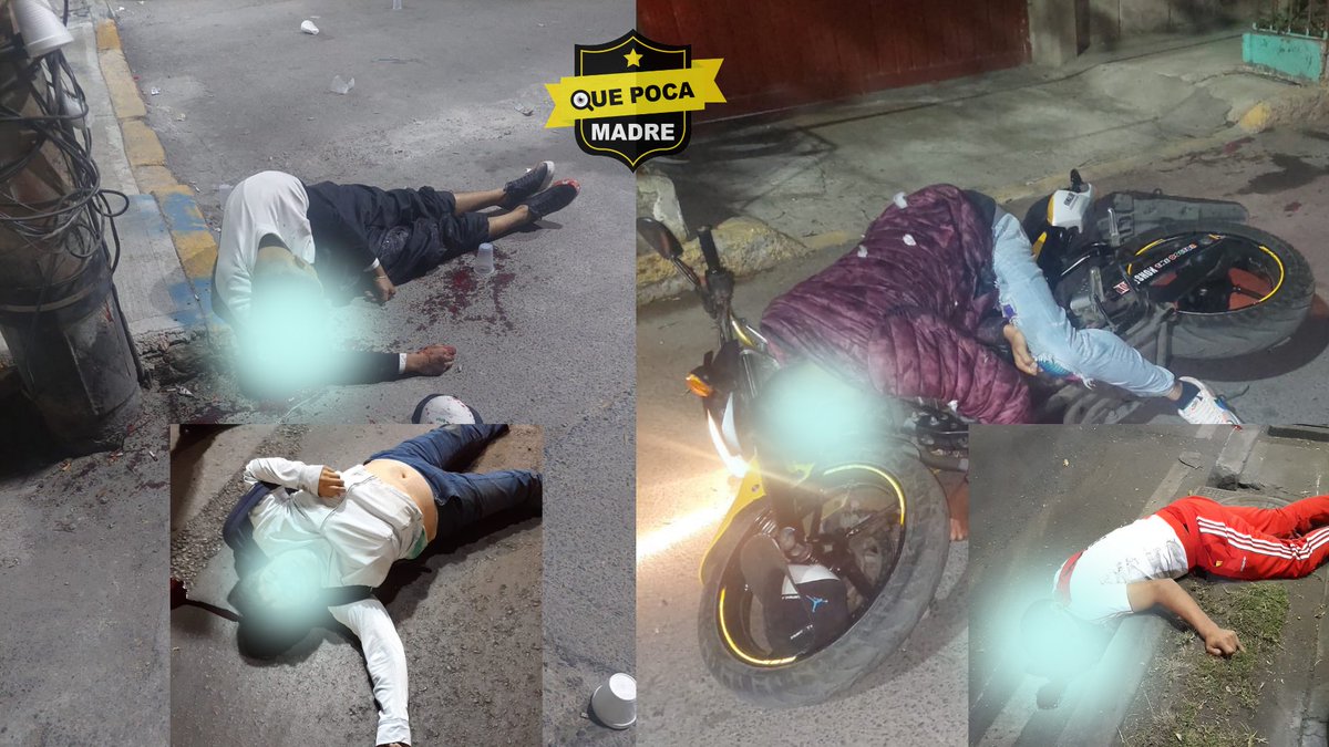 QuePocaMadre_Mx's tweet photo. MATAN A JÓVENES 🚨⚠️
IMÁGENES FUERTES⚠️
Esta madrugada cuatro hombres fueron asesinados a balazos. Esto ocurrió en la calle Acámbaro y Coyuya, Col. San Felipe de Jesús, Alcaldía #GustavoAMAdero, #CDMX. 
#QDEP https://t.co/AUm5jDFI2s