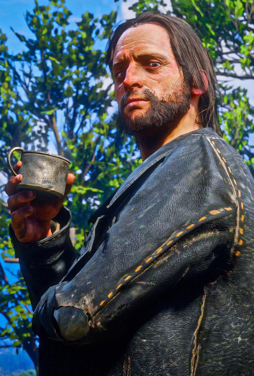 JackDeekFox's tweet photo. “So I’m one of you now” ☕️

#TCCBreak | #NPCSunday | #WVPPotrait 

#RedDeadRedemption2 #RDR2 #VirtualPhotography #Gametography #VGPUnite #TheCapturedCollective #WorldofVP #VPRT #ZarnGaming #VPCONTEXT #ThePhotoMode #ArtisticofSociety https://t.co/JNVrgXbVmF
