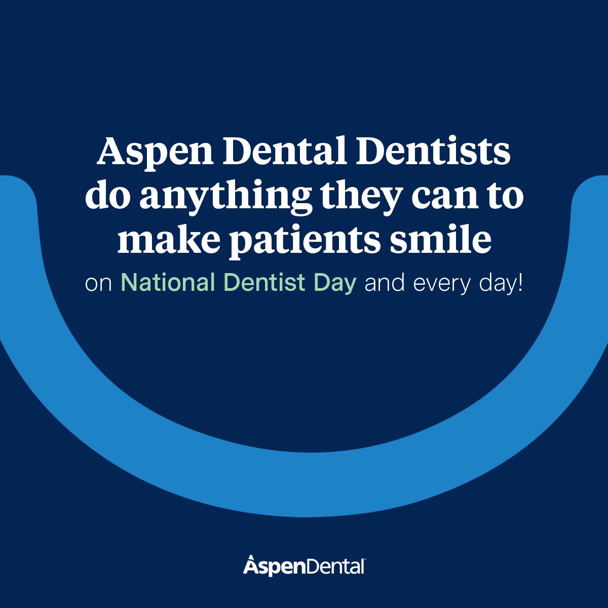 While our dentists are the heartbeat of our organization, it’s you, our patients, who genuinely make Aspen Dental special. So, for #NationalDentistDay, comment below with the name of an Aspen Dental #dentist who has made you smile! #patientcare #aspendental https://t.co/yzWH6m9jFn