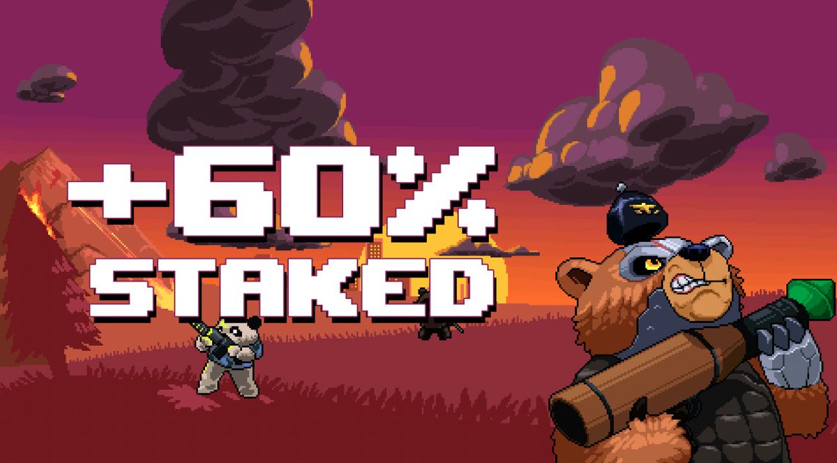 We're now on +60% of total supply Staked!! 

And only 58 Listed.

We keep moving bears! 🐻
RT and tag a fren♥️ for a chance to win some $BARMY

#SolanaNFTs #NFTCommunity
