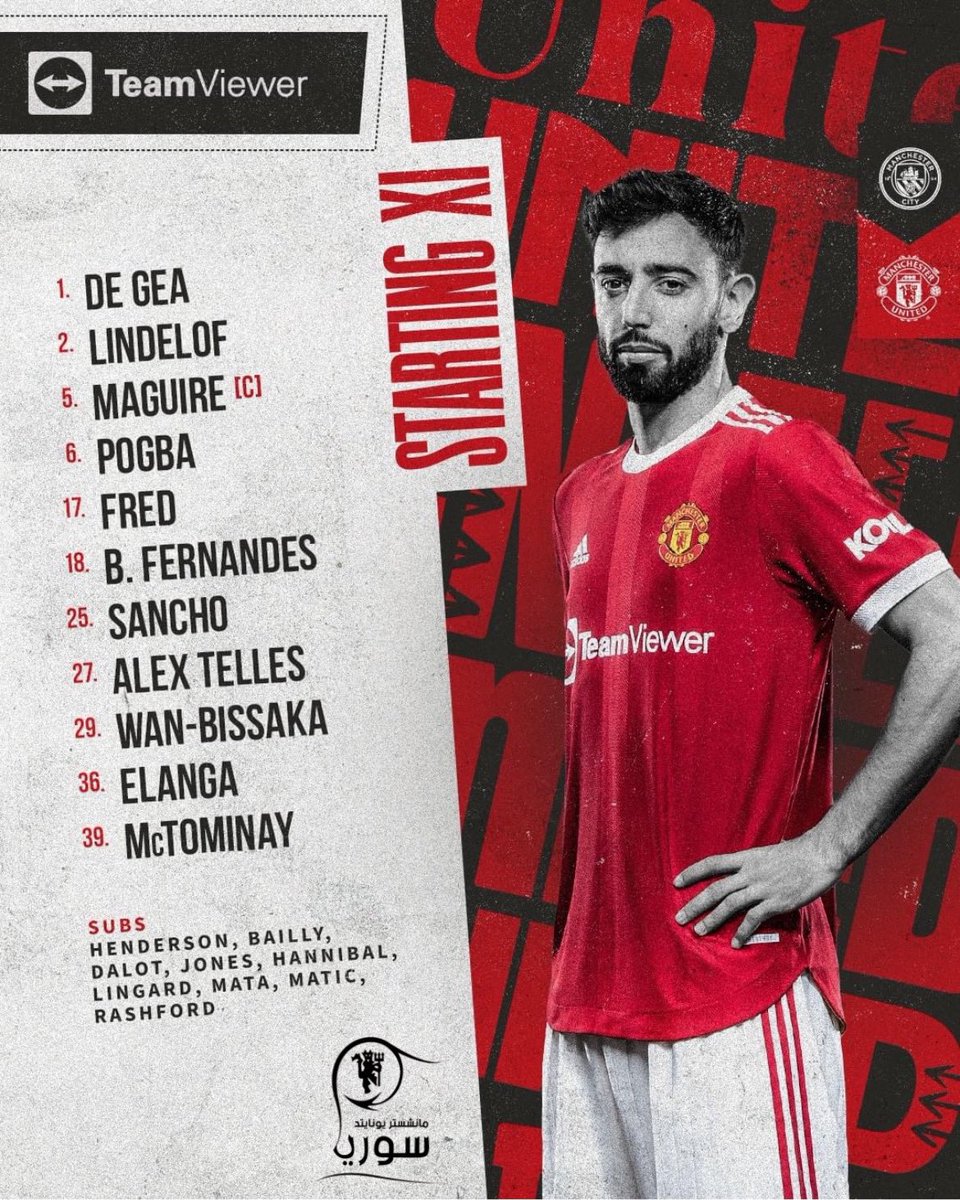 MUSC_Syria's tweet photo. تشكيلة اليونايتد الرسمية لمباراة الديربي مع السيتي 🔥🔥
بالتوفيق للشياطين الحمر ❤️

#MPS6
#MUFC
#MCIMUN #PL
#ManchesterUnited
#MUSC_SY https://t.co/smXQwZpBDO
