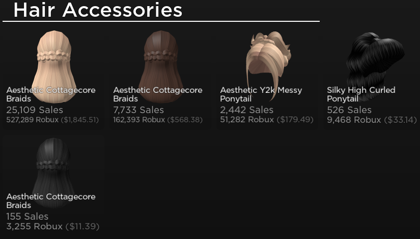DramfionRBX's tweet photo. TY ALL SO MUCH FOR 36.1K Sales!

within 2 weeks and 4 days this hair called "Aesthetic Cottagecore Braids" has made 25k sales +
almost 2.5K sales from Y2k Ponytail within 2 days!

i can't believe/was not expecting that my items are going to do well!
#Roblox #RobloxUGC #RobloxDev https://t.co/D7YFX8F24W