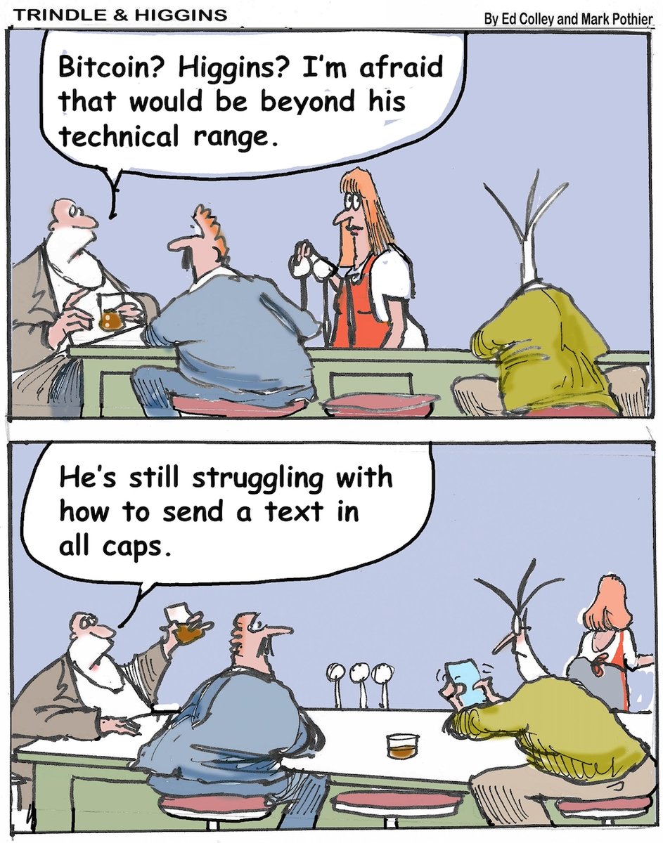 TrindleHiggins's tweet image. #Cryptocurrency is a tough concept to grasp for tech-challenged #boomers.