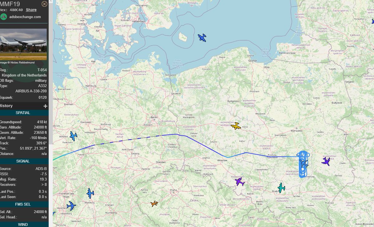 mil_scan's tweet photo. We have a #tanker over #Poland 

🇪🇺 Airbus A330-243MRTT callsign: MMF19

#NATO #Ukraine️ https://t.co/D6Ap0In5oT
