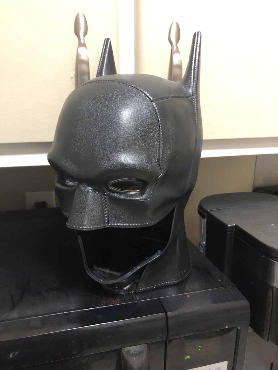 PodNerds's tweet photo. Stash this under the “We do not need but absolutely had to have” department @K_Branch21 & @iiSagez got their Batman Cowl popcorn bucket from @AMCTheatres Did you? #TheBatman #TheBatmanMovie #HadToHave https://t.co/gbZpuWq6i9