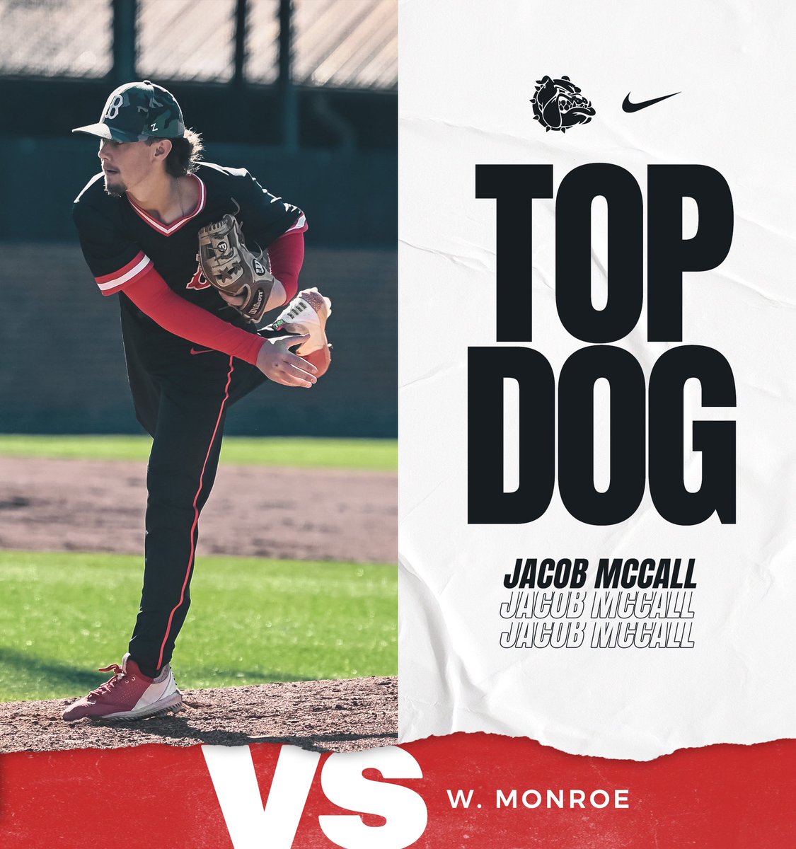 Outstanding performance last night by senior <a href="/JC_BobcatsBB/">Jones College Baseball</a> signee <a href="/jlm_mccall/">Jacob</a> who picked the win in relief going 2.1 innings and only allowing 1 hit. <a href="/BrandonBulldogs/">Brandon Bulldog Athletics</a> #finishthegame #nobarkallbite #29onme29on3