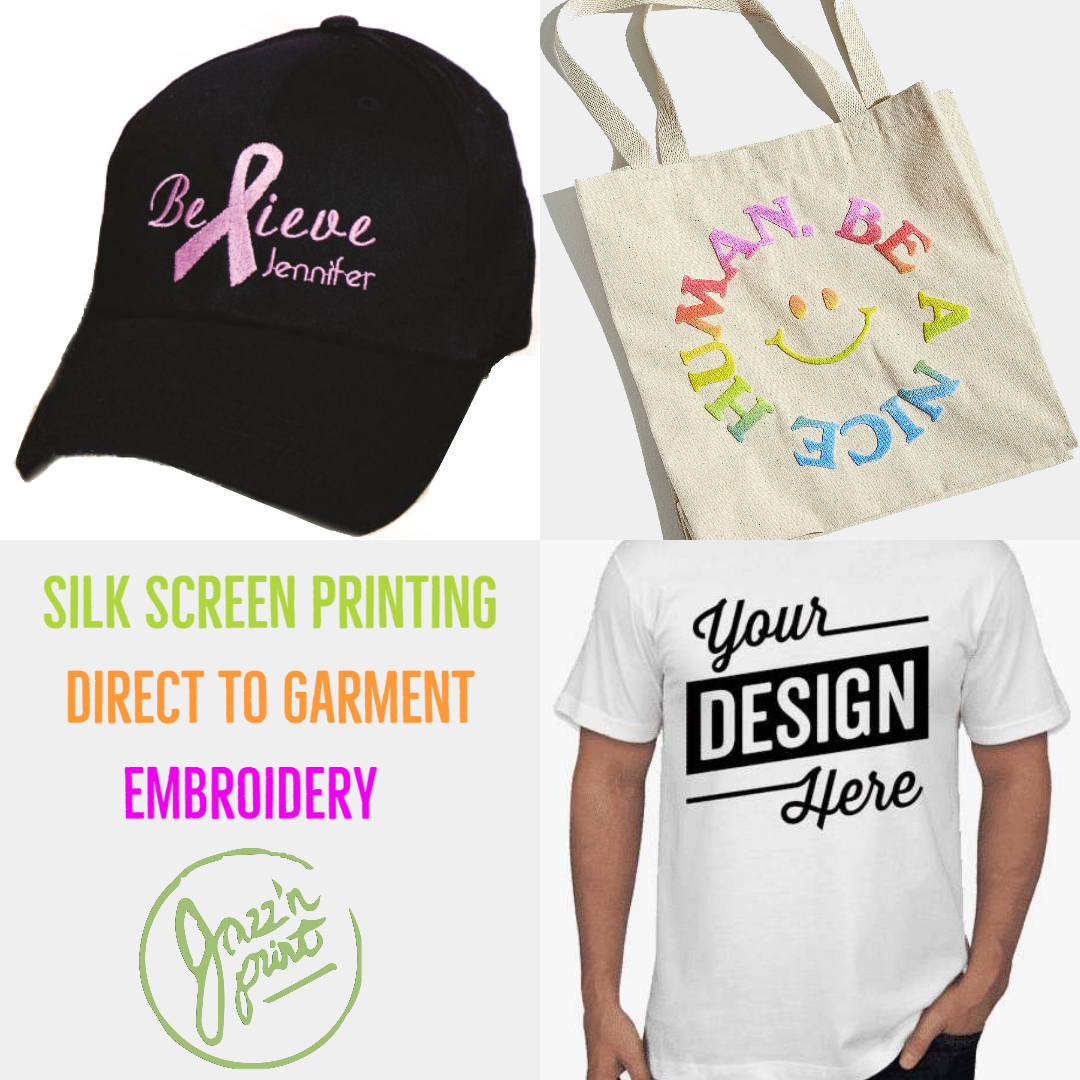 jazzandprint's tweet photo. Silk screen printing is ideal and cost effective when you are doing a large volumes and one or two colors.  for images and full color art work and lower volume DTG is an excellent option. Embroidery works well for logos and small graphics on stiff garments. #printing #Brooklyn https://t.co/wvMQqPXITy