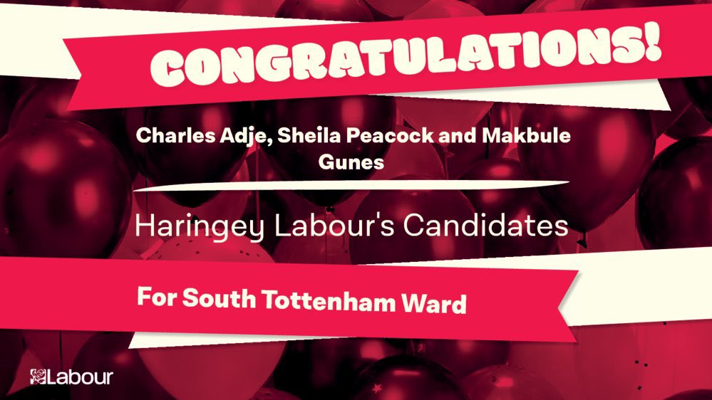 SoToLabour's tweet photo. Congratulations to @coadje @GunesMakbule @SheilamSheila on being selected to stand in our South Tottenham ward in May's local elections.

Now onto the campaign trail. Get in touch if you'd like to join our campaign! https://t.co/dbjIX4XDw8