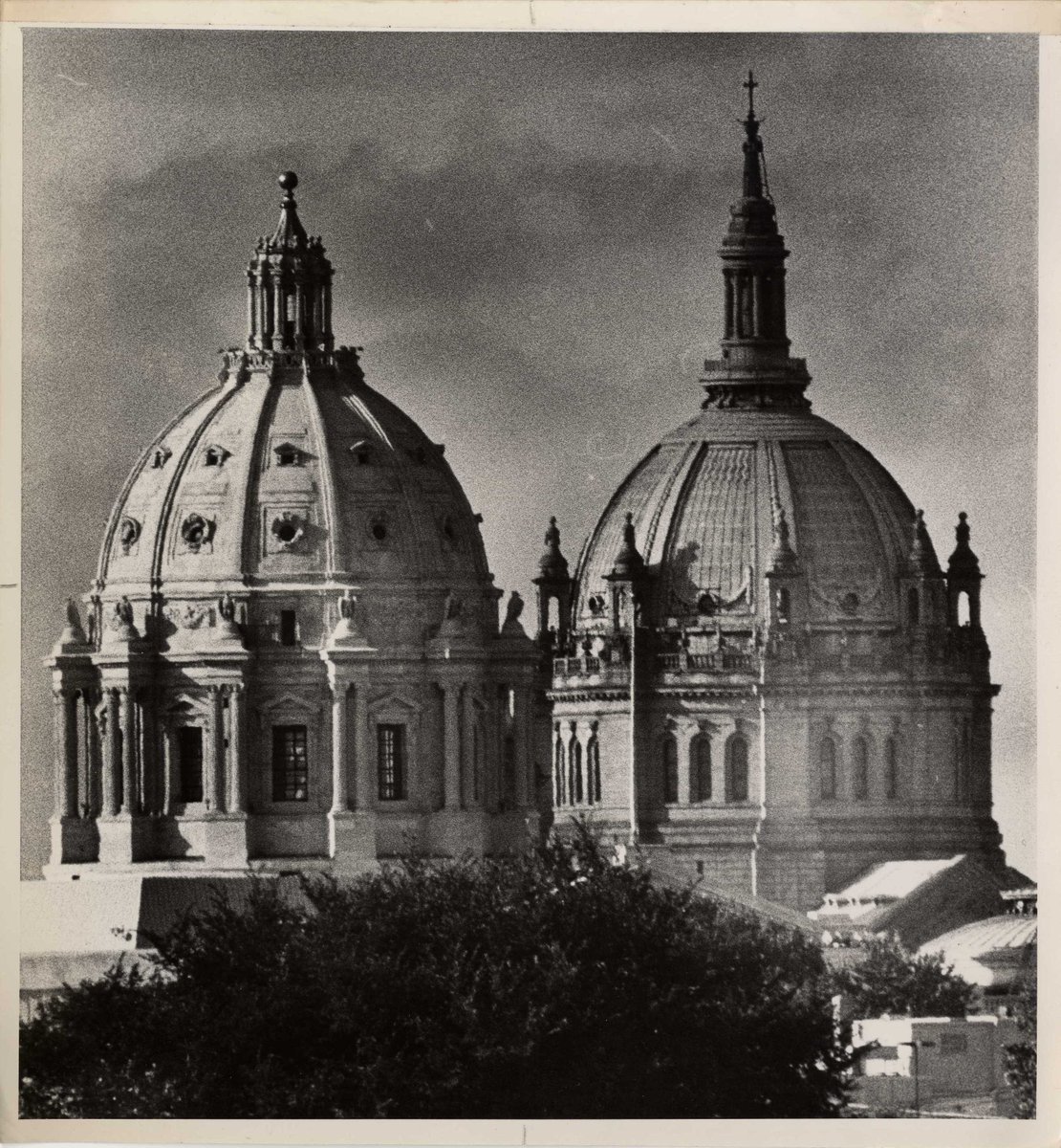 Former <a href="/PioneerPress/">Pioneer Press</a> photographer Roy Derickson called this photo of St. Paul's twin domes "Church and State." He shot it in September 1981 with a telephoto lens from Jessamine Avenue and Mississippi Street, about a mile northeast of the Capitol.
