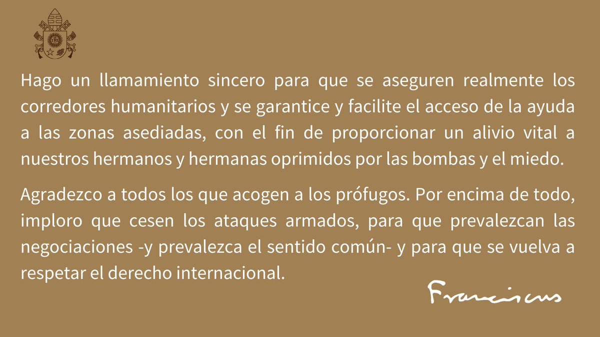 Pontifex266_es's tweet photo. #OremosJuntos #Ucrania #Paz https://t.co/iXN9xIeq7g