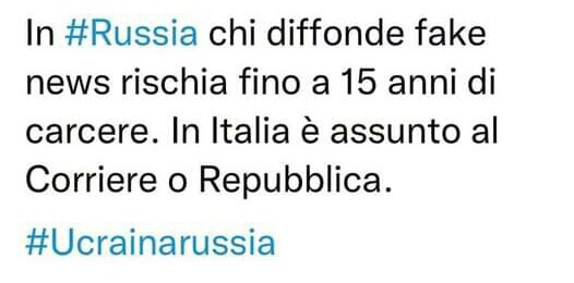 mscontattoit's tweet photo. #Italia #Roma #6marzo #Ucrainarussia Non esistono buoni e cattivi, ma solo chi diffonde  notizie vere e false... https://t.co/sFZt1fJWik