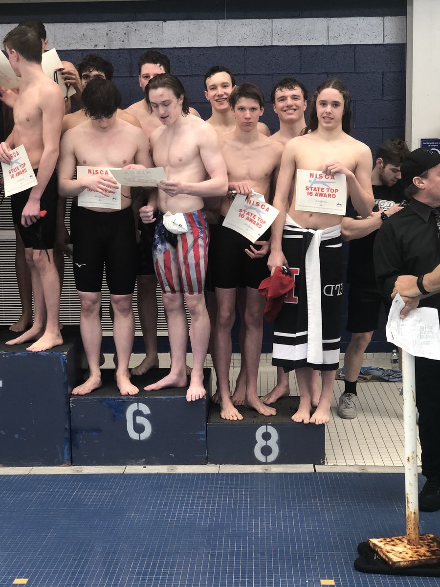 HMHS_swim's tweet photo. Congratulations to the 200 free relay of Tre Cottrell, Alex Genel, Henry McFadden &amp; Bennett Wright for placing 16th in the state 🏆 https://t.co/tTJH8qG0xw