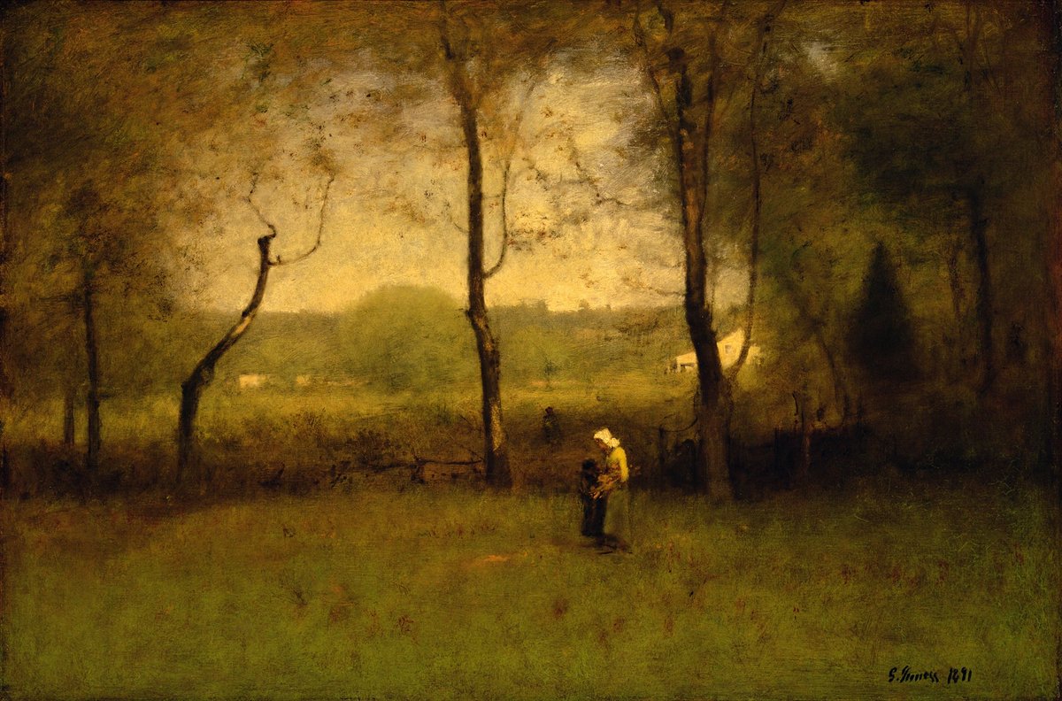 LordFredericLe1's tweet photo. This is George Inness' amazing 1891 painting, Wood Gatherers, An Autumn Afternoon! A really stunning and peaceful painting!!!! #Art #Painting #Artist #Inness #painter #wood #Landscape #HudsonRiverSchool https://t.co/MPKapR6OMS