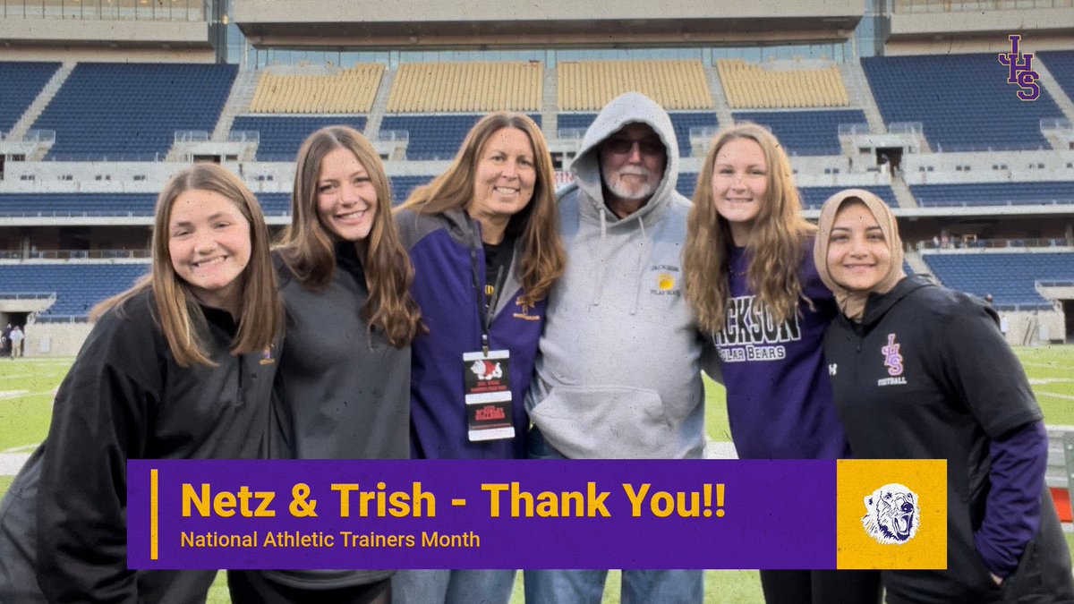 Happy National Athletic Trainers Month! We appreciate Netz, Trish and all the help providing top notch services to get our student-athletes back on the field of play! #WeNotMe #GoBears #NATM2022