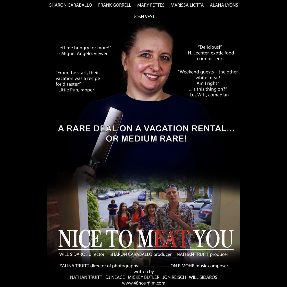 SharonAdamus's tweet photo. Nice to Meat You is an official selection of the Horrific Hope Film Festival 2022! Please follow us at https://t.co/bRLzVEKzs0 for more updates. #horrifichope @VctmsAndVillans #shortfilm https://t.co/JSWJzhAvVj