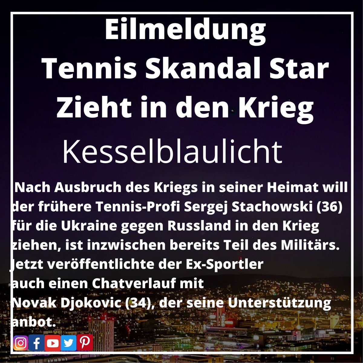 kesselblaulicht's tweet photo. Der frühere #Tennis-Profi #Sergej #Stachowski steht am 3. März 2022 in Militär-Montur in #Kiew. Nach Russlands Angriff auf die #Ukraine will er für sein Heimatland in den Krieg ziehen. #Djokovic https://t.co/mOtRhJnYKB