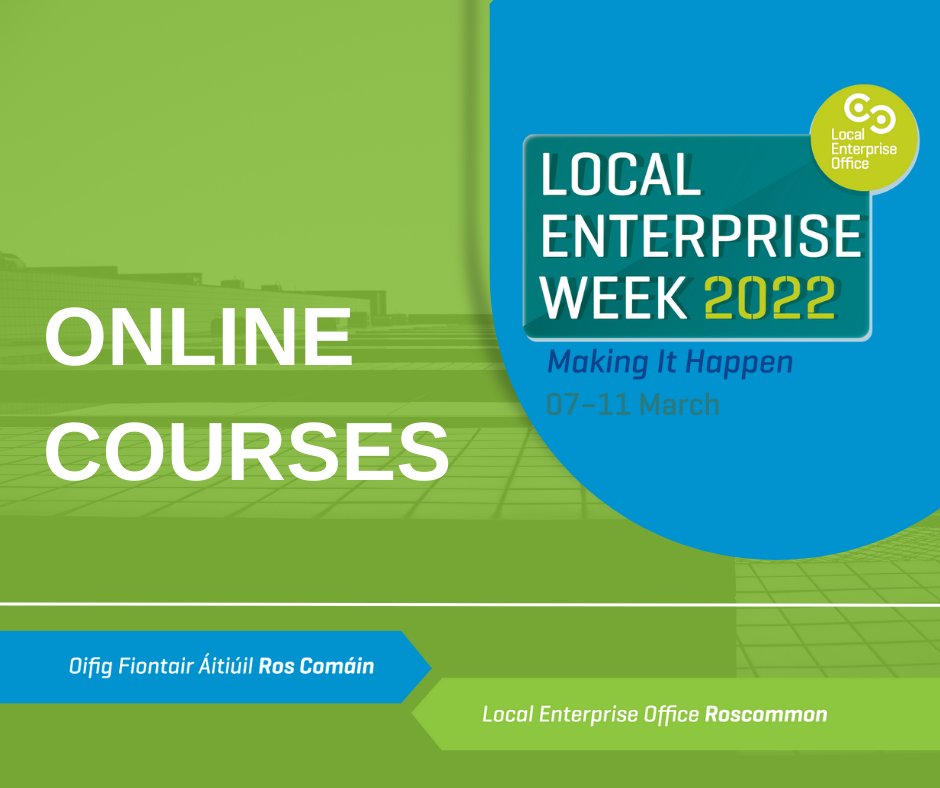 Local Enterprise Week Goes Virtual for 2022 and you're invited! Check out our 2022 events brochure, for a list of all events happening national and with your Local Roscommon LEO visit > bit.ly/3gX0g0A
 
#LEORoscommon #MakingItHappen