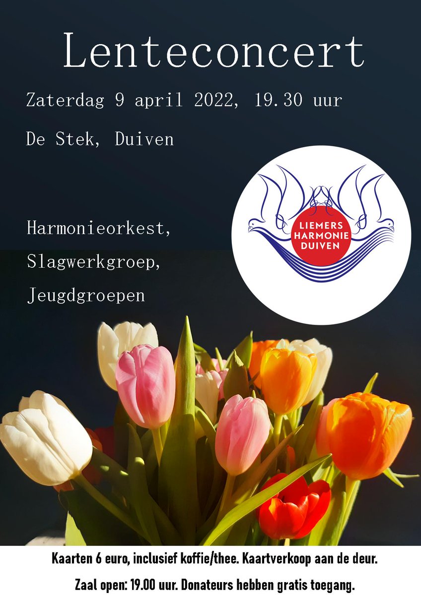 Liemers Harmonie Duiven presenteert: Lenteconcert op 9 april in De Stek! Komt u ook weer genieten van een live concert?

#Liemers #Harmonie #Duiven #concert