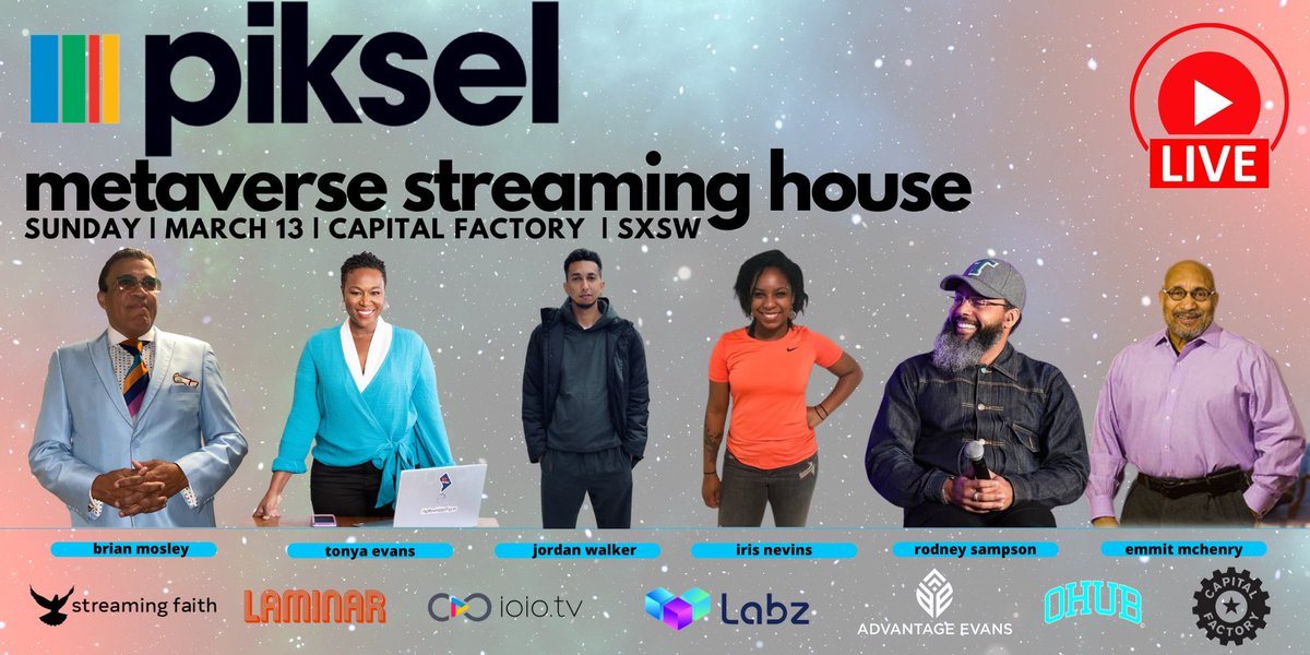For 7 yrs, we’ve hosted an OHUB House at <a href="/SXSW/">SXSW</a>. We’ve paid for over 1,000 college students to go. This yr., we’re hosting HBCU@SXSW at <a href="/HustonTillotson/">Huston-Tillotson</a> and our first official <a href="/pikseltechcorp/">Piksel Technology Corporation</a> Metaverse Streaming House at <a href="/CapitalFactory/">Capital Factory ⚙️</a> on Sunday, March 13, schedule.sxsw.com/2022/events/OE…