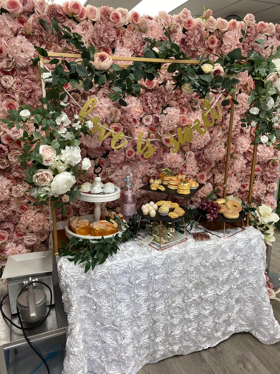 Our NEW 🌸 Blush Faux Flower wall is setup in our Showroom - check it out! 🌸 Mon to Sat 9-6 👏🏼 #weddingrentals #halifax #bridestobe #groomstobe