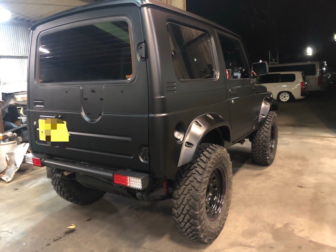 paintwork053's tweet photo. #ジムニー
#ja11
#オーダー制作
#マットブラック
#オールペイント https://t.co/sLGTZs1UrC