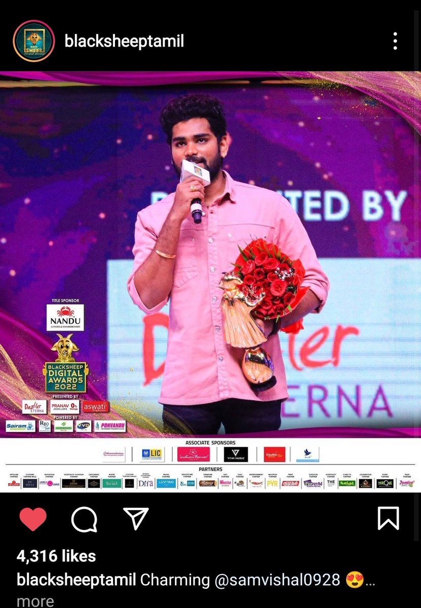 Gowdhamme1's tweet photo. Dreams do come true. A day to remember and cherish forever🥺🥺 His first Award " Sensational Singer at Digital" from @BlackSheepTamil  Thankyou Almighty❤️ 
@samvishal280999 @MediaMasons @ravoofa 
#Samieans
#SamVishal
#SensationalSinger https://t.co/4YbHYGMb3W