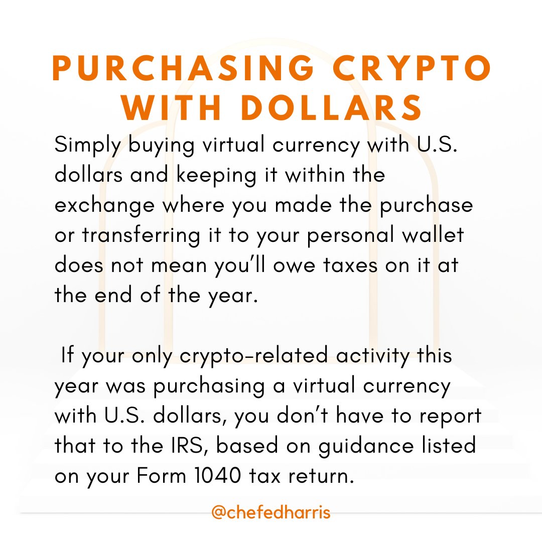 ChefEdHarris's tweet photo. Here's when you should report crypto trades on your tax return.

#chefed #chefedcrypto #crypto #cryptocurrency https://t.co/tEnpbqiYzw