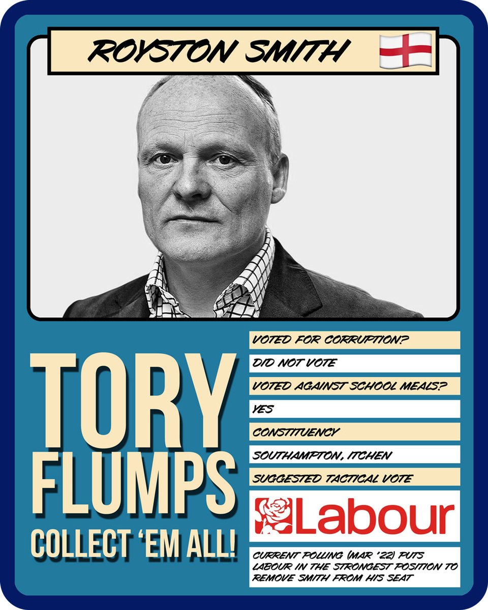 ToryFlumps's tweet photo. π»πΆπΉπ ππ³πΌπ΄π·πΊ - πͺπΆπ³π³π¬πͺπ» 'π¬π΄ π¨π³π³
π€ α΄α΄: Royston Smith
πsα΄α΄α΄: Southampton, Itchen
π³ Κα΄Ι΄α΄
Κα΄α΄Κ α΄ α΄α΄α΄ α΄α΄: Labour πΉ
#ToryFlumps #GTTO #RoystonSmith #SouthamptonItchen #Southampton #Hampshire #ToriesOut https://t.co/aMvDeOm49b