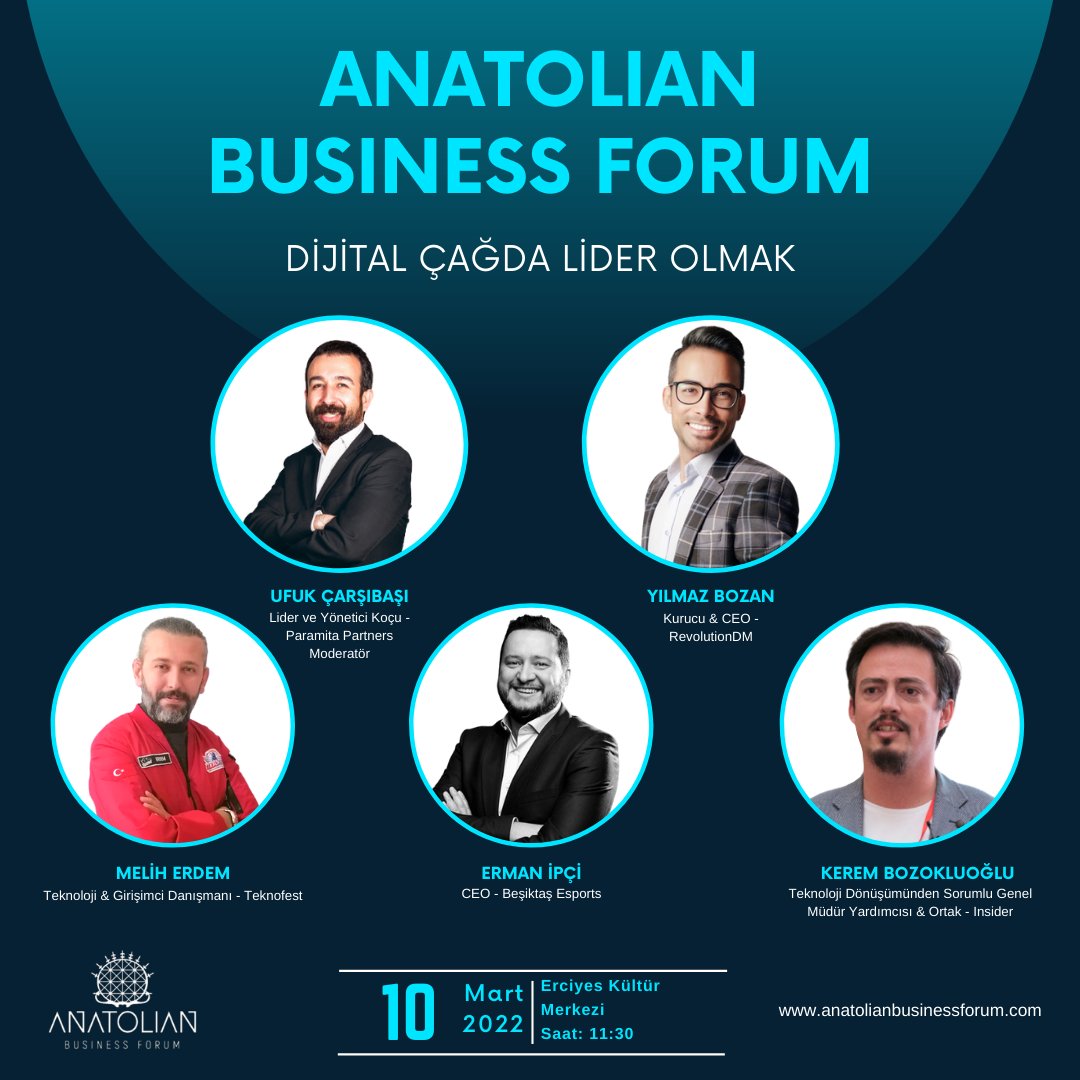 'Dijital Çağda Lider Olmak' adlı paneli, 10 Mart perşembe günü saat: 11:30'da Kayseri EKM' de işin uzmanlarından hep birlikte dinleyeceğiz.<a href="/UfukCarsibasi/">Ufuk Çarşıbaşı</a> <a href="/yilmazbozan/">Yılmaz BOZAN</a> @mh_erdem55 
<a href="/ermanipci/">erman ipci</a> @kerembozokluoglucom #ufukcarşıbaşı #yılmazbozan #ermanipçi #meliherdem #kerembozokluoğlu