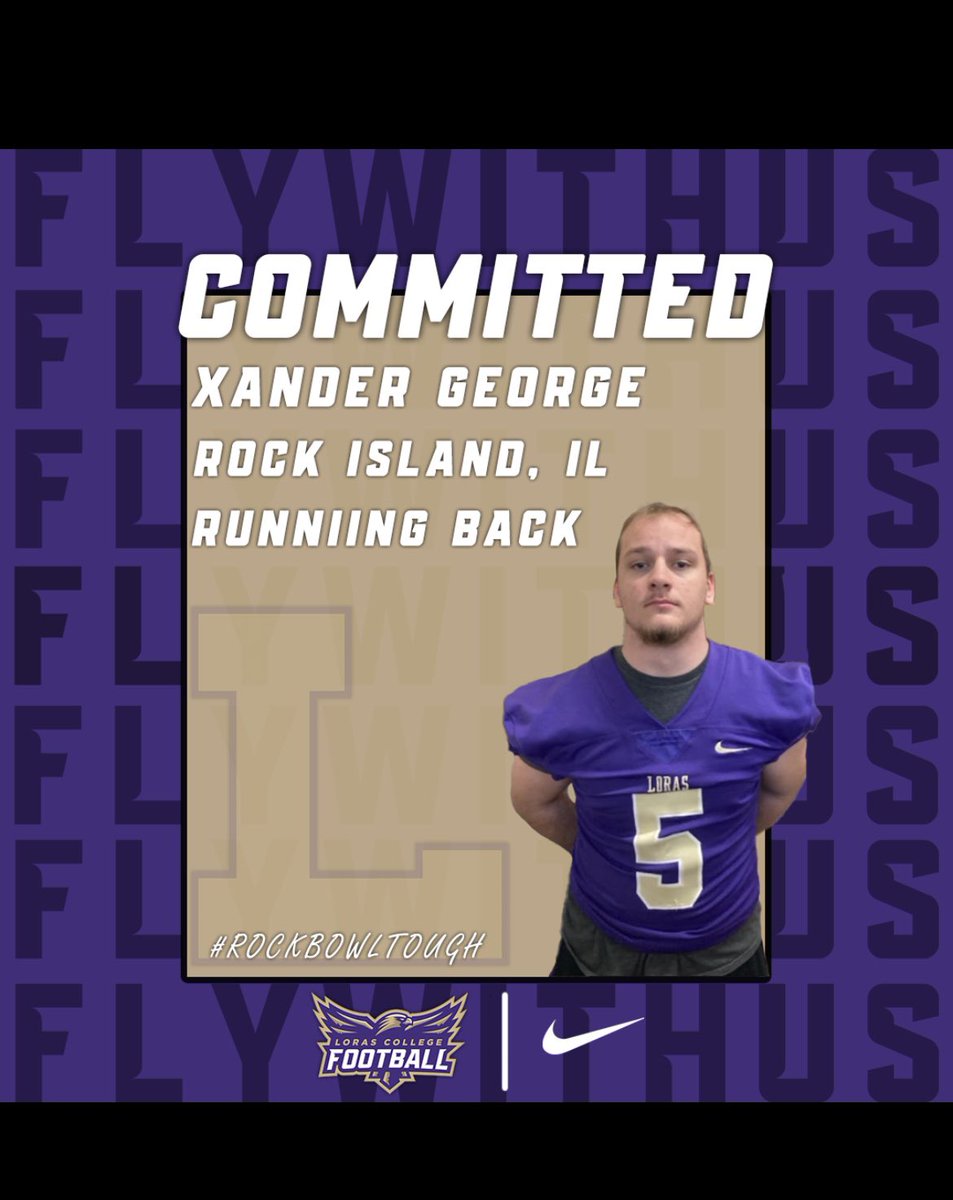 100% Committed🟣🟡 Ready for the next chapter!!#Duhawk <a href="/Coach_Hammer/">Ben Hammer</a> <a href="/FootballCoachO/">Coach Jake Olsen</a> <a href="/CoachHLorasFB/">Steve Helminiak</a> <a href="/LorasCollegeFB/">Loras College Football</a>